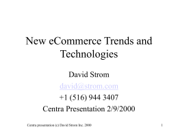 New eCommerce Trends and Technologies