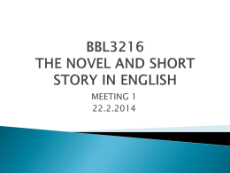 BBL3216 THE NOVEL AND SHORT STORY IN ENGLISH