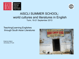 AISCLI SUMMER SCHOOL: world cultures and literatures in