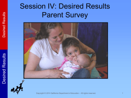 Desired Results for Children and Families