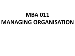 MANAGING ORGANISATION