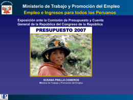 Exposicion del 07/11/05 - Ministerio del Trabajo y