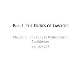 Part II The Duties of Lawyers