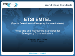 ETSI PowerPoint Presentation Template - EENA
