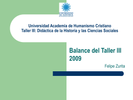 Universidad Academia de Humanismo Cristiano Taller III