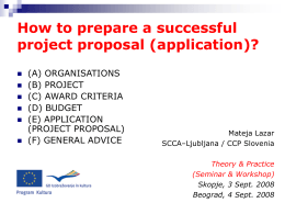 How to prepare a successful project proposal (application)?