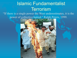 Islamic Fundamentalist Terrorism