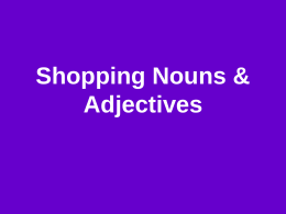 Shopping Nouns & Adjectives