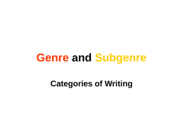 Genre and Subgenre - Ereading Worksheets