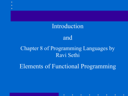 Chapter 8 of Programming Languages by Ravi Sethi