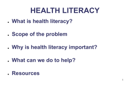 HEALTH LITERACY - Columbia University