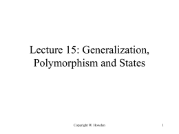 Lecture 15: Polymorphism and the State Pattern