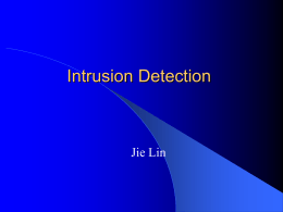 Intrusion Detection - West Virginia University