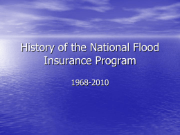 History of the National Flood Insurance Program