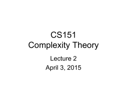 CS151 Lecture 1 - Computing + Mathematical Sciences