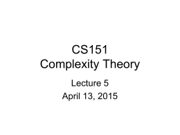 CS151 Lecture 1 - California Institute of Technology