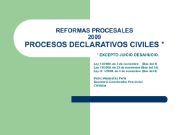 REFORMAS PROCESALES 2009 PROCESOS DECLATIVOS …