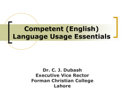 Competent (English) Language Usage Essentials