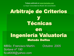 Arbitraje de Criterios y Tecnicas en Ingenieria Valuatoria