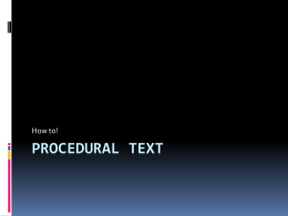 Procedural Text - Ms. Robinson's Realm