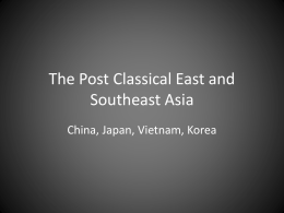 The Post Classical East and Southeast Asia