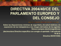 DIRECTIVA 2004/40/CE DEL PARLAMENTO EUROPEO Y …