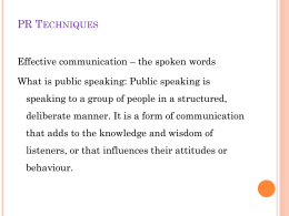 Public Speaking - University of Zululand