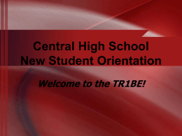 Central High School Sophomore Orientation