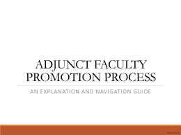 HOW ADJUNCTS MOVE UP - Northern Virginia …