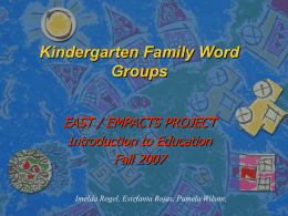 Kindergarten Family Word Groups
