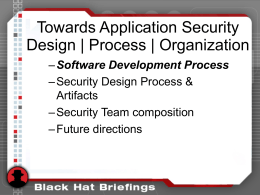 Towards Application Security Design | Process | …