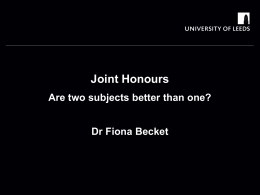 Joint Honours