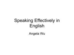 Speaking Effectively in English