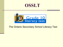 What is the OSSLT?