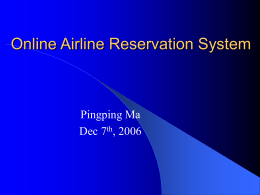 Online Airline Reservation System