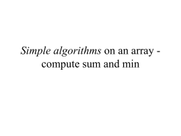 Simple algorithms on an array