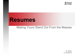 Resumes - De Anza College