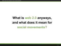What does web 2.0 mean for social change and for the …