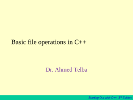 Chapter 12 – File Operations