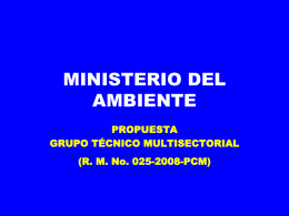 MINISTERIO DEL AMBIENTE - ForoSalud