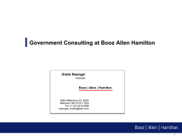 Government Consulting at Booz Allen Hamilton