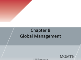 Chapter 8Global Management - Southern Utah University
