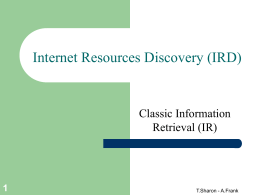 Classic Information Retrieval IR - Bar