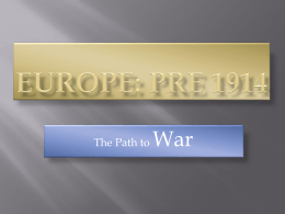 Europe: Pre 1914