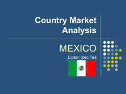 Country Market Analysis - Farmer School of Business