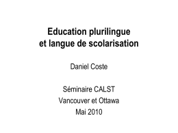 Education plurilingue et langue de scolarisation