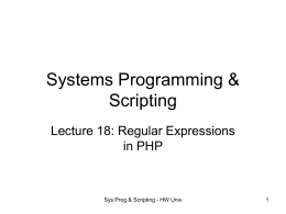 Systems Programming & Scripting