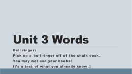 Unit 3 Words