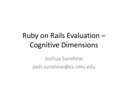 Ruby on Rails Evaluation – Cognitive Dimensions