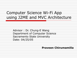 Computer Science Wi-Fi App using J2ME and MVC Pattern